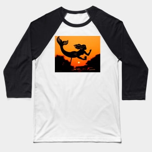 Burnt Umber Mermaid Baseball T-Shirt